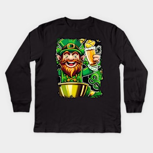 Funny Lucky Leprechaun St Patrick's Day Gift Kids Long Sleeve T-Shirt